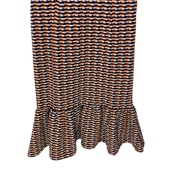 Opening Ceremony Lotus Check‎ Stretch Flounce-Hem Dress Size Small Orange Multi - Picture 5 of 7